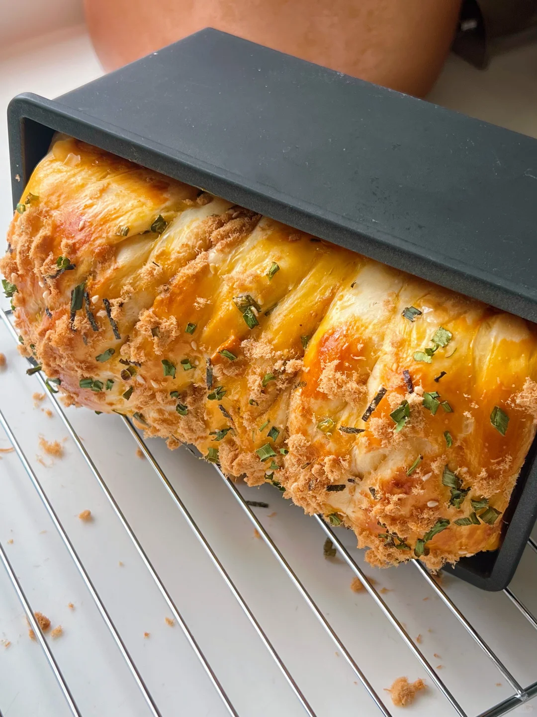 被香迷糊啦！！香葱肉松吐司🍞波兰种