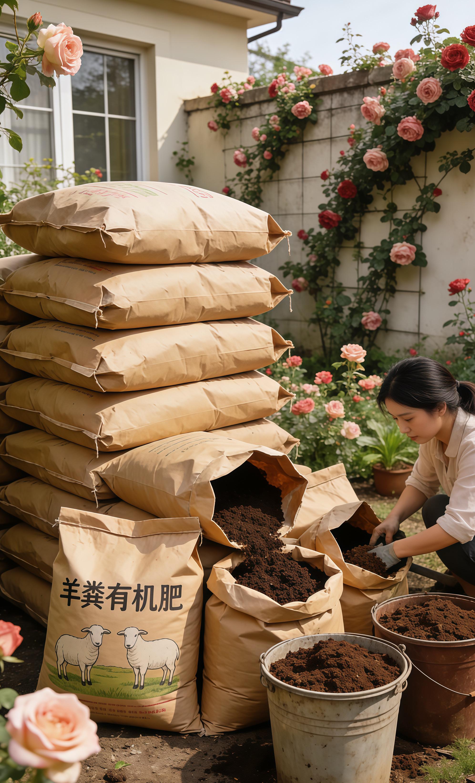 羊粪有机肥三农种植 爱生活爱养花 种花