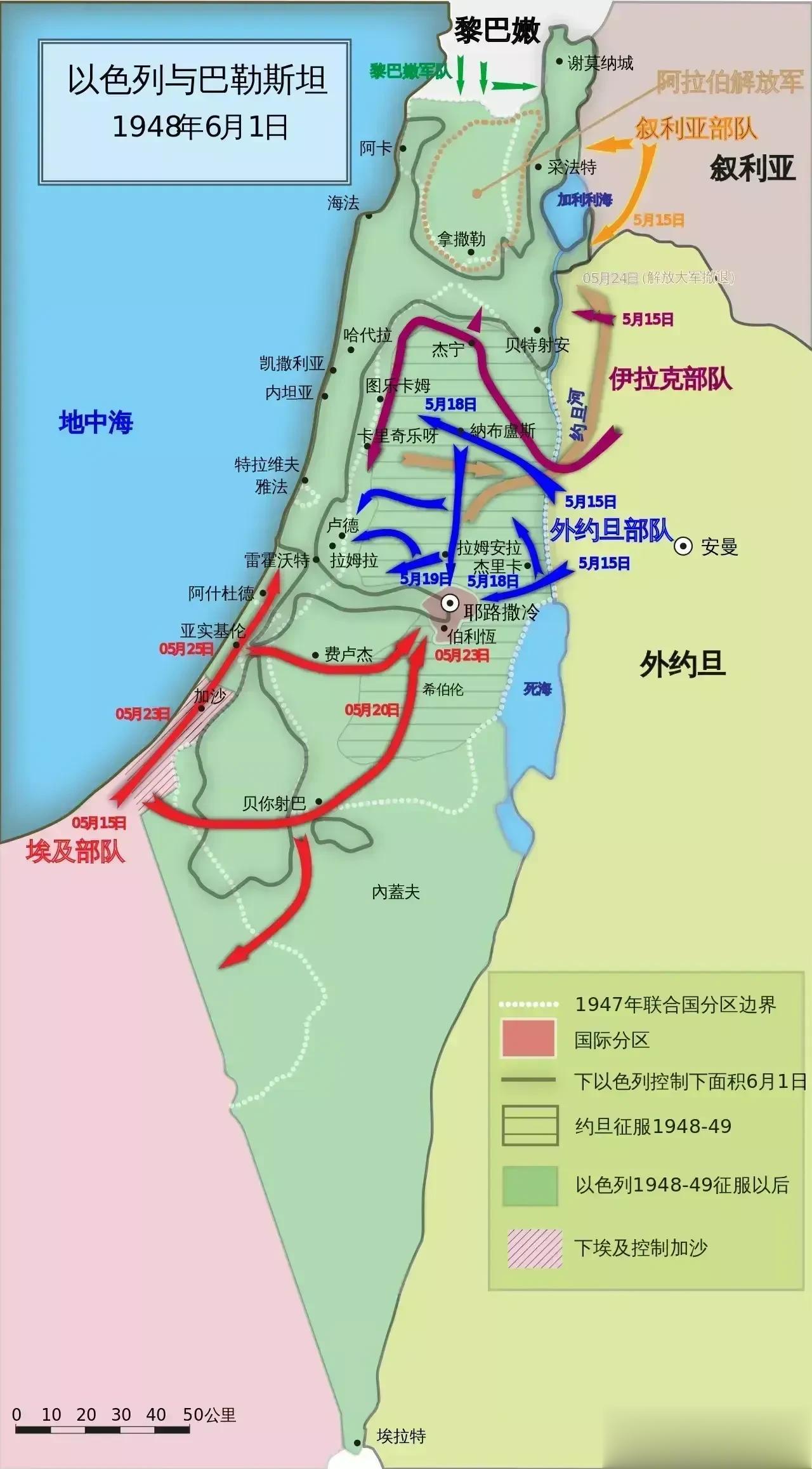 没错！中东战争由巴勒斯坦与周边阿拉伯国家两个挑起，而约旦、埃及、黎巴嫩、叙利亚等
