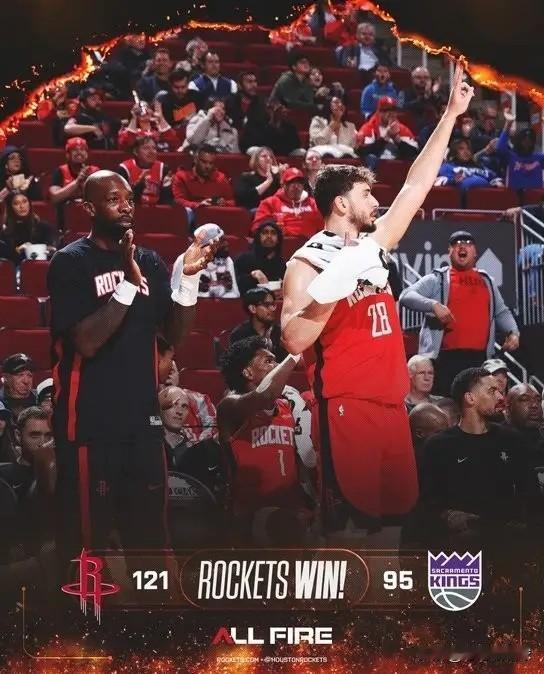 火箭官方真把申京当成宝了！在今天火箭主场以121：95大胜国王的赛后，火箭官方在