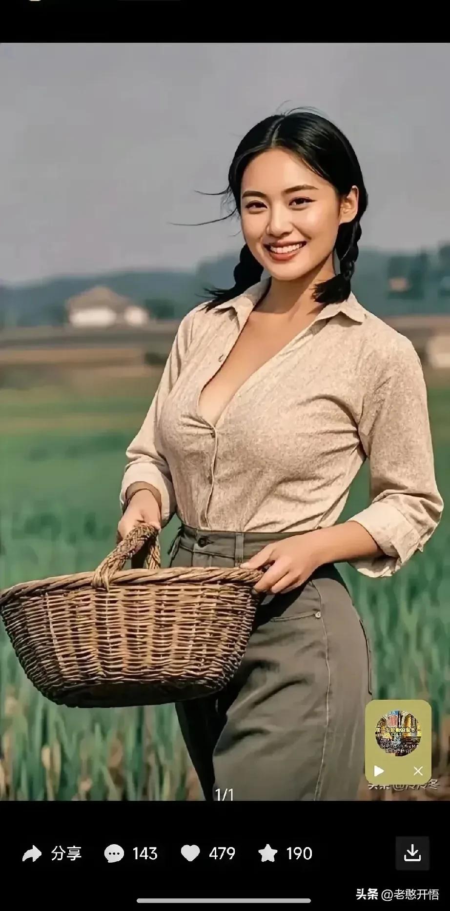 姑娘活得真敞亮，
身材凹凸体健康。
虽说生长在农村，
积极乐观笑声朗。
如果天天