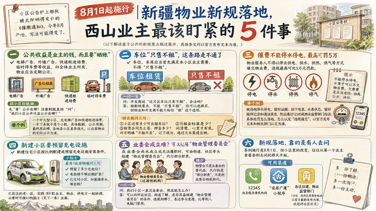 重磅通知！8月1日起，新疆物业新规正式落地！
       西山的各位业主朋友们