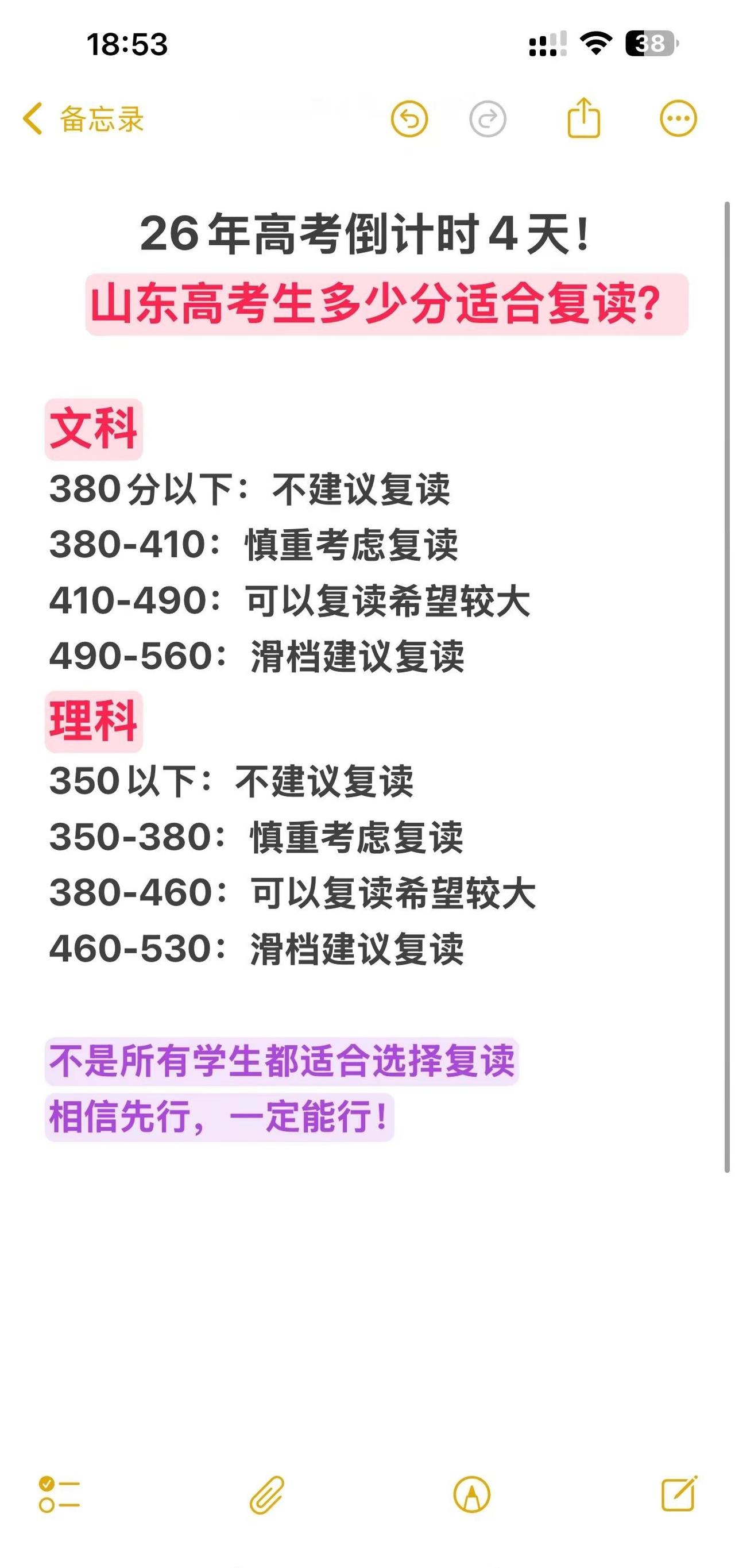 26年高考倒计时4天！山东高考生多少分适合复读？济南复读学校推荐 山东复读学校 