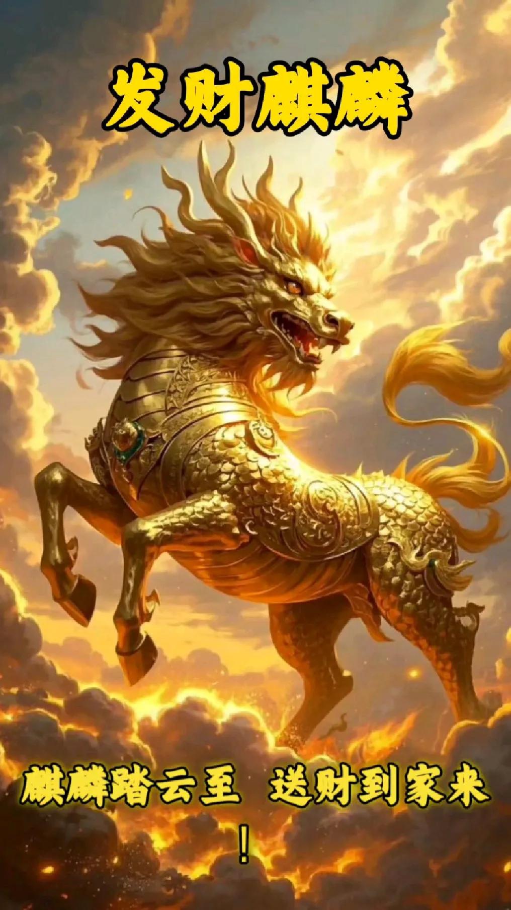 麒麟作为五灵之长，身披五彩鳞甲，足不践生草，头有肉角而不伤人，象征“仁兽”的最高