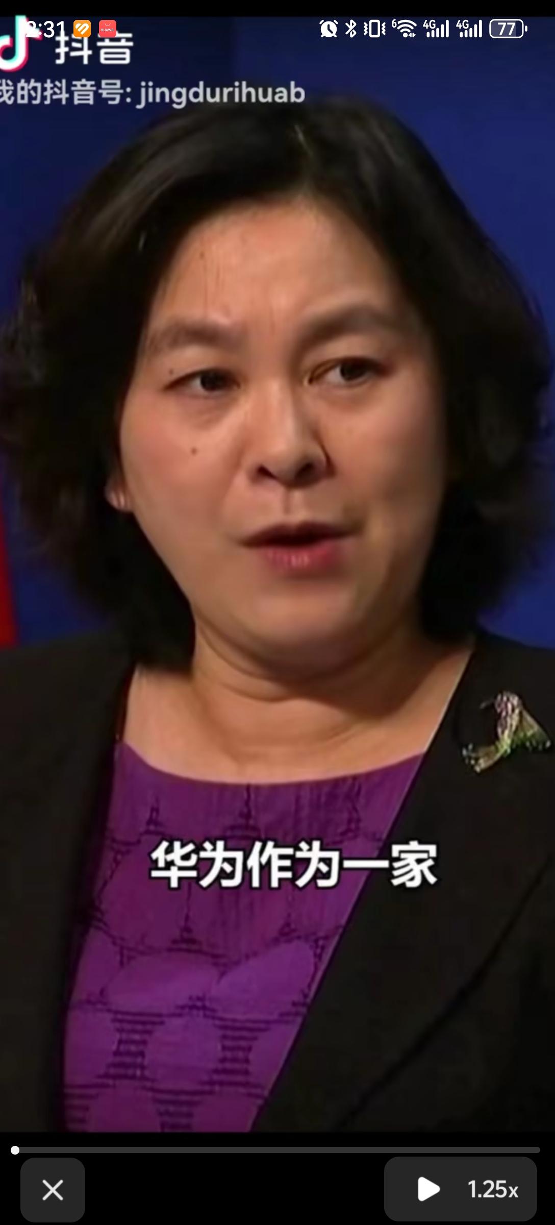 华春莹副部长说，华为作为那么优秀的民营企业，它唯一的错，就是“它是中国的”。
