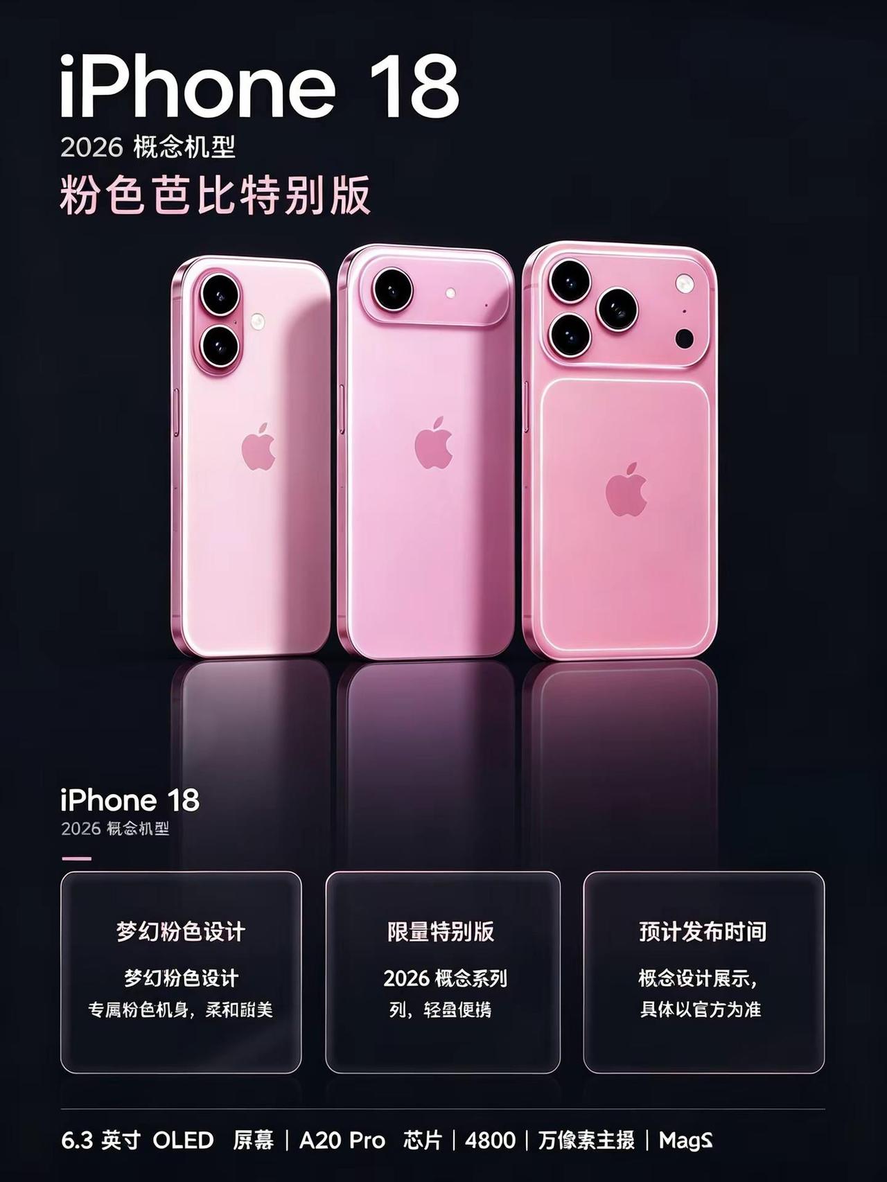 iPhone18粉色芭比特别款曝光。iPhone18粉色芭比特别款曝光，看完你心