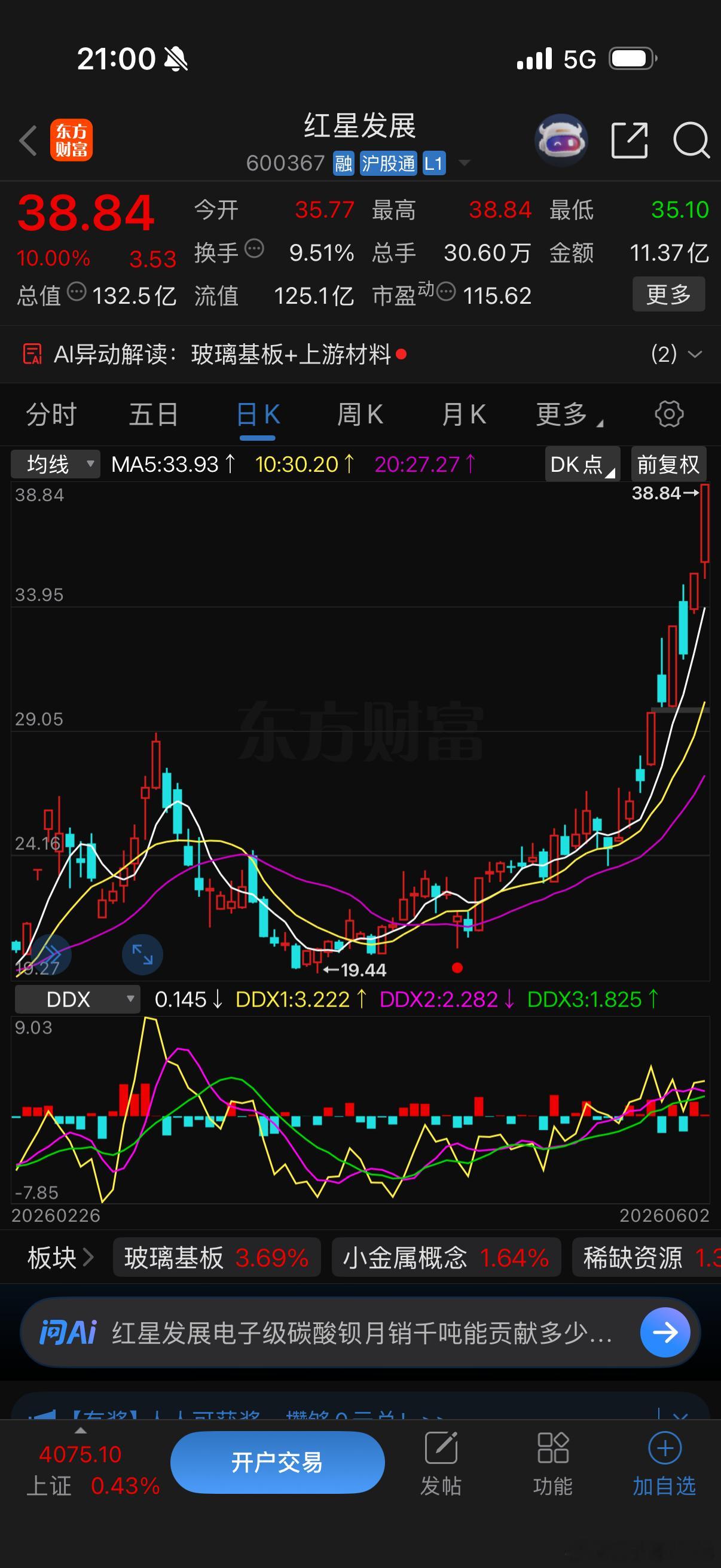 钉子看明天的热门火炬电子红星发展远东股份 