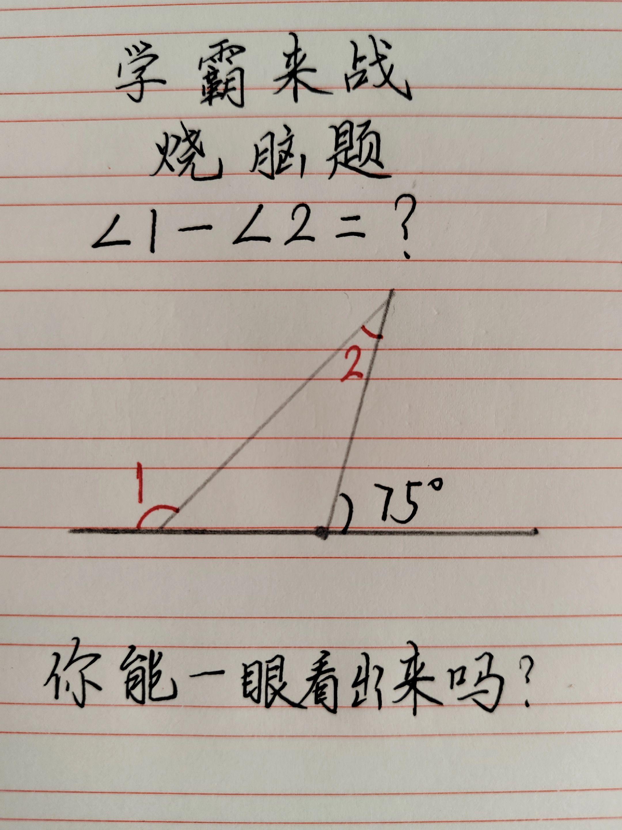 数学烧脑题 几何角度计算 学霸挑战题 小学数学题
