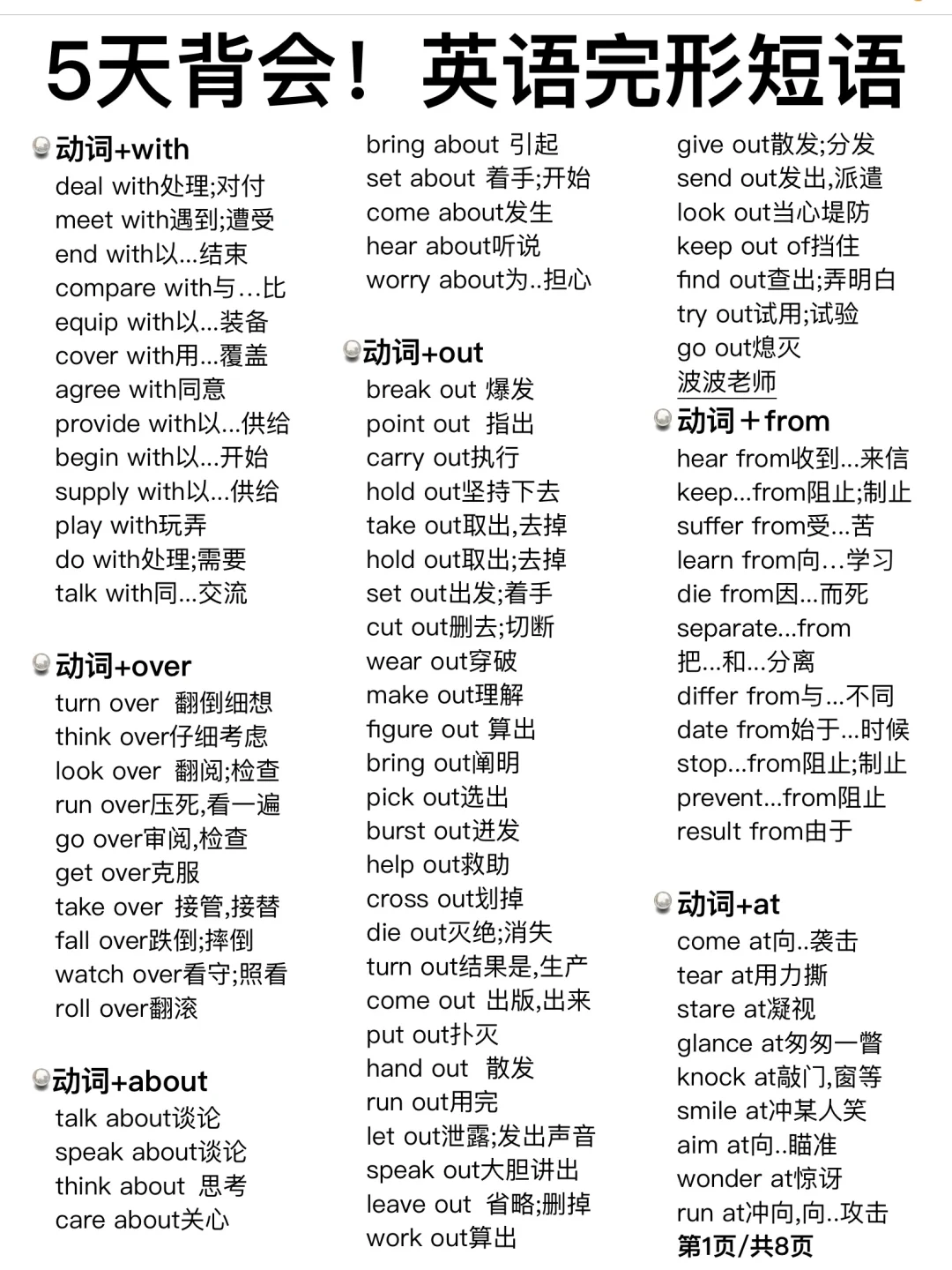 357组！英语完型必备短语！背会吃透英语！