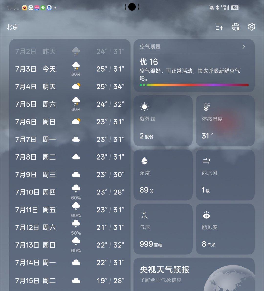北京出门像被牛舔了一口空气湿度89%可以说是沿海城市了💧  ​​​