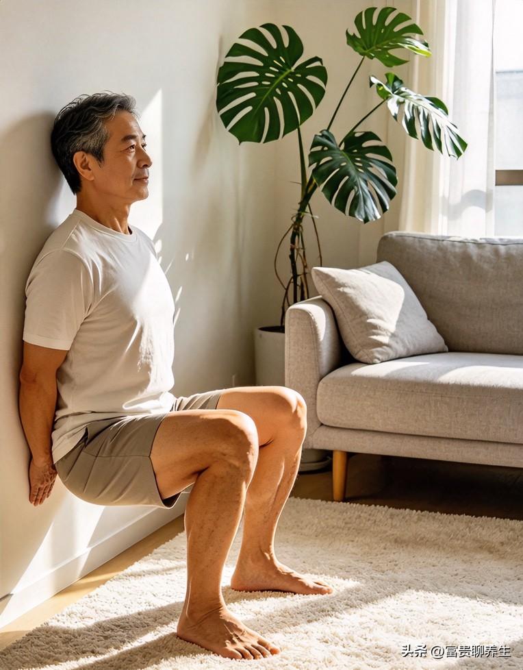 50岁后膝盖疼、发软、怕凉，别忍教你一个在家就能做的靠墙静蹲，坚持1周，膝盖明显