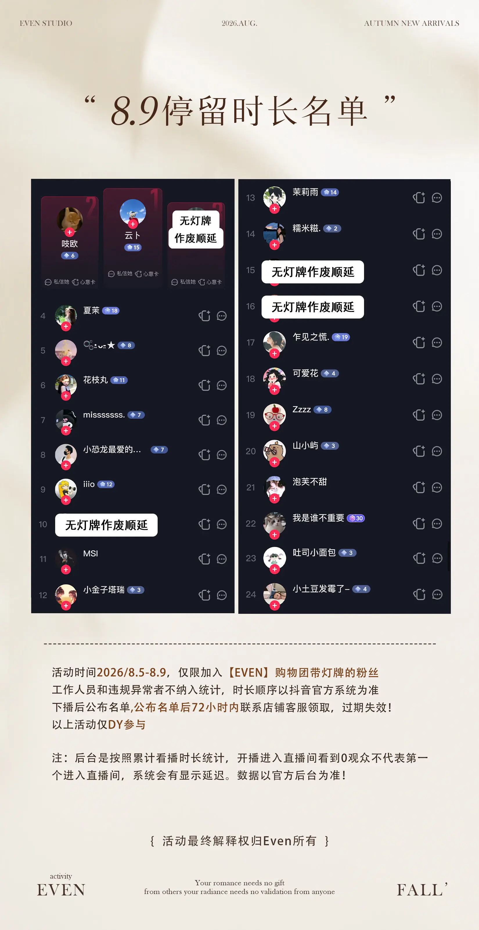 非常感谢大家的支持与陪伴💕期待下次再见～