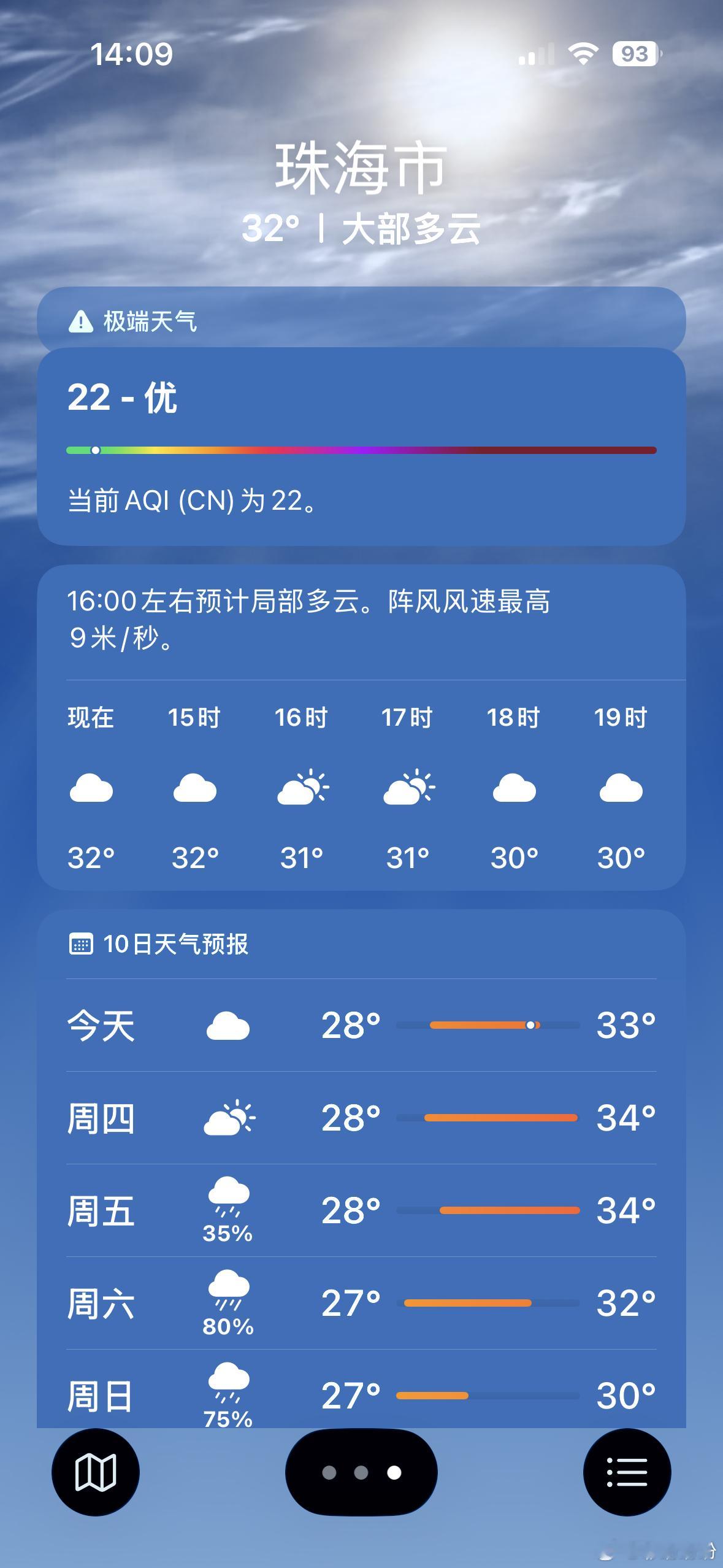 前一向下雨，这几天总算天晴了，太阳一露影子，就开始热 气温27-34度这样 其实