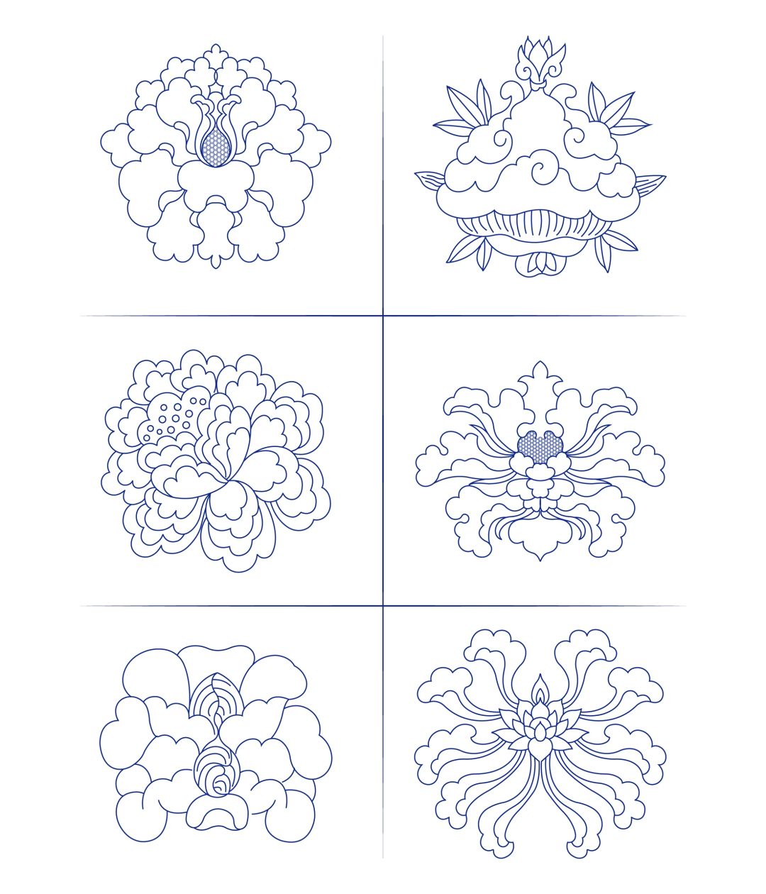 传统古典花卉图案纹样