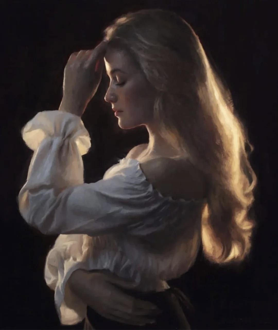 温柔的光影，优雅的侧颜，复古的氛围，让人沉醉。温柔光影氛围 温柔光影写真 温婉侧