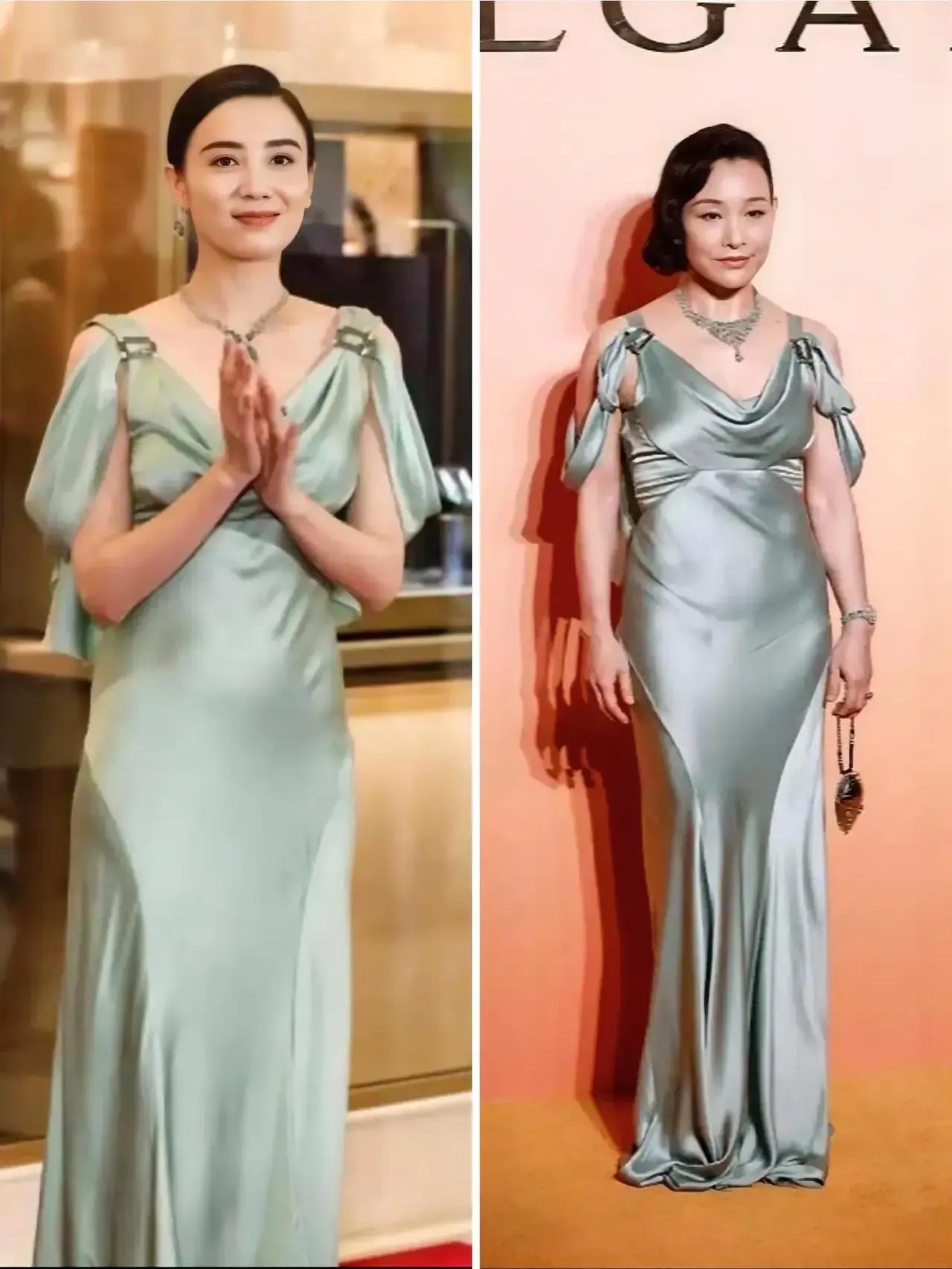 谁没有年轻过，谁又不会老？？？
陈冲（62岁）和宋佳（42岁）穿同款真丝长裙，效