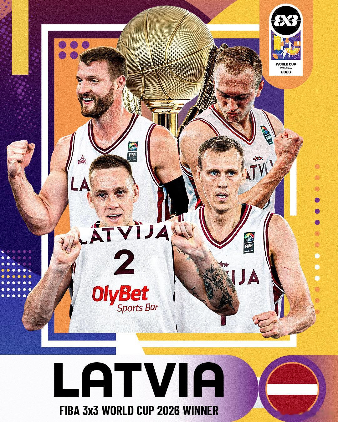 🏆新王加冕！FIBA3x3世界杯 决赛在华沙落下帷幕，男子组的比赛中，拉脱维亚