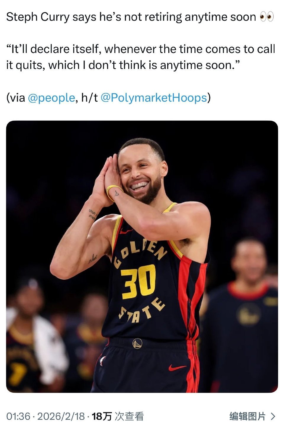 年轻没人要，老了赶不走！库里：我短期内暂时不会考虑退役！！！ 