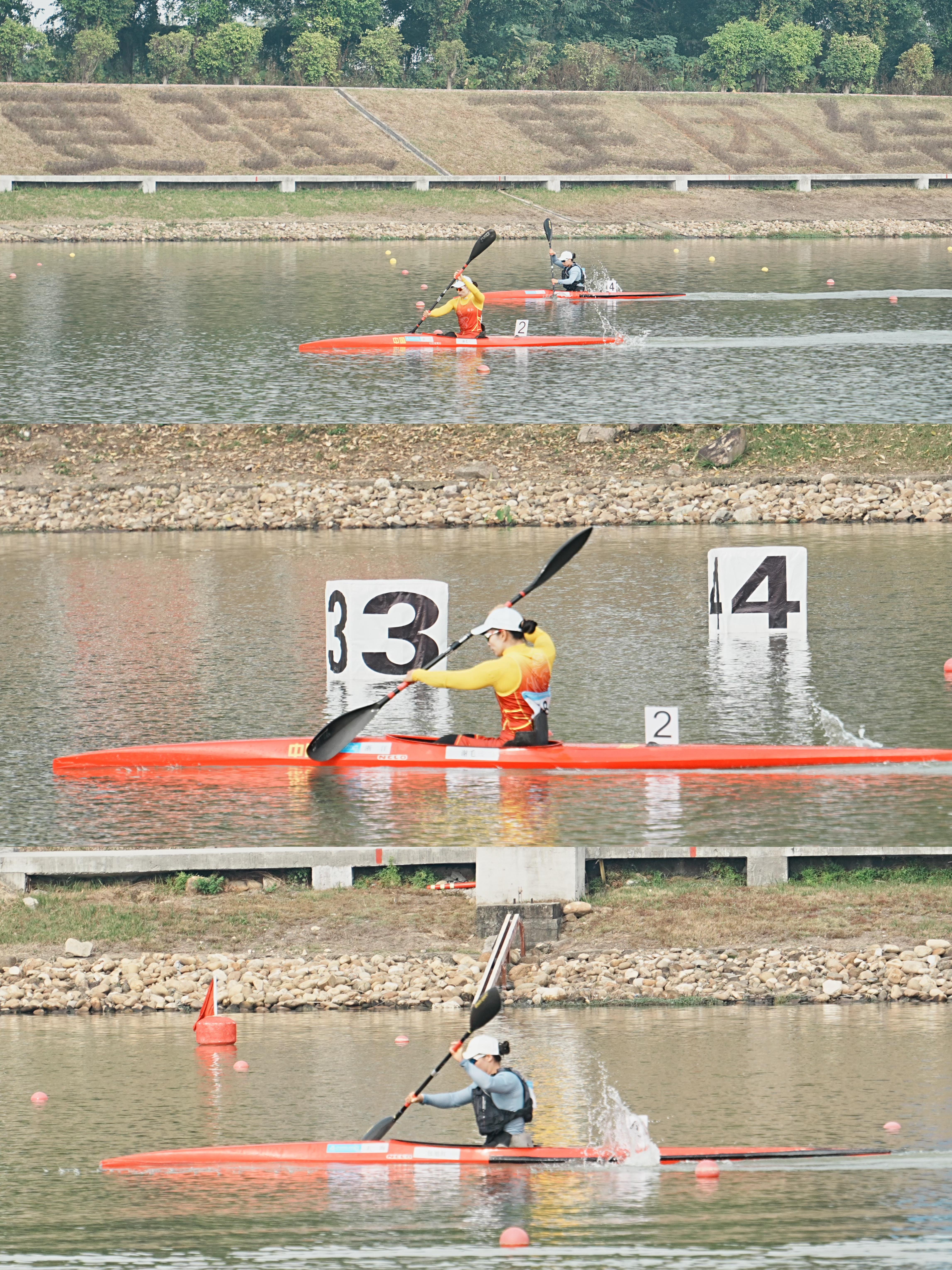 为残疾人运动员加油广东国际划船中心的碧波之上，最后一记桨声落下，第九届特奥会皮划