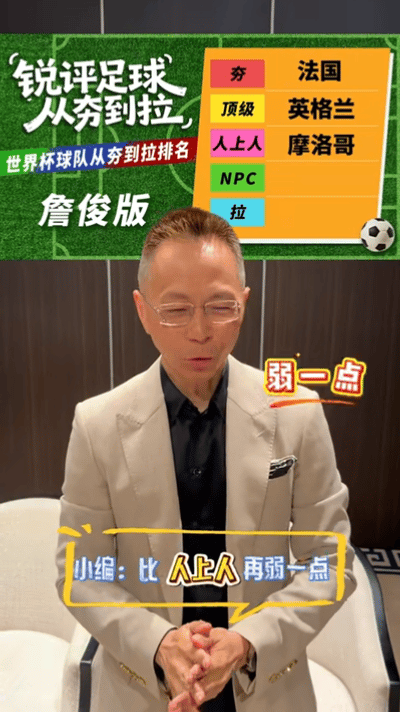 詹俊世界杯预测给到法国一个夯 球队实力盘点趣味十足，詹俊直言法国队实力过硬。坐拥
