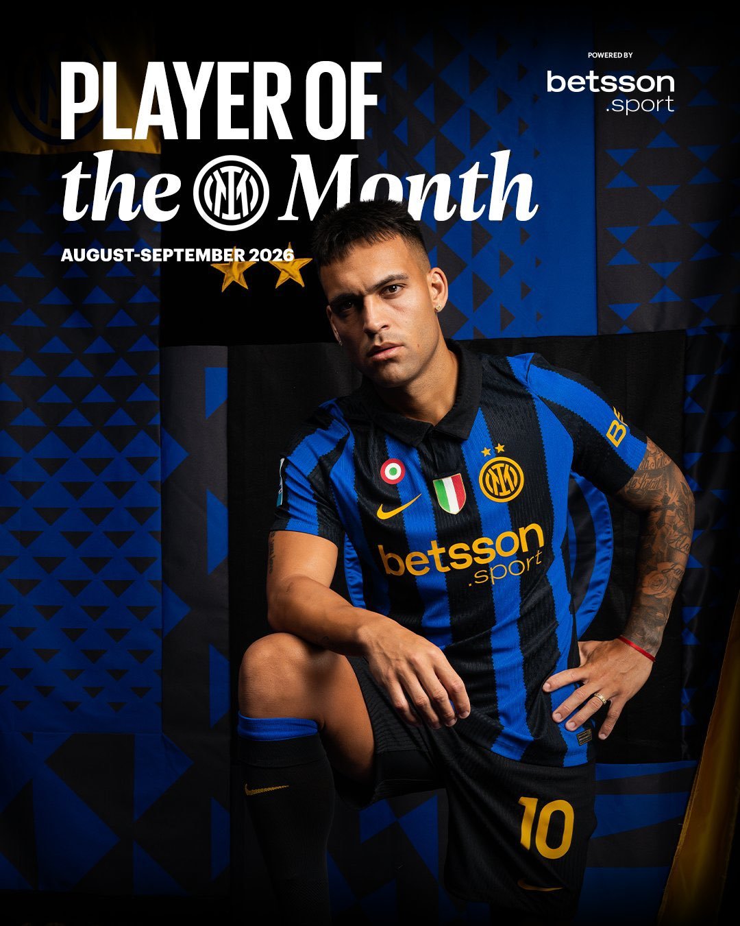 劳塔罗·马丁内斯当选国际米兰8-9月月度最佳球员！🎖️🇦🇷⚫️🔵 ​​​