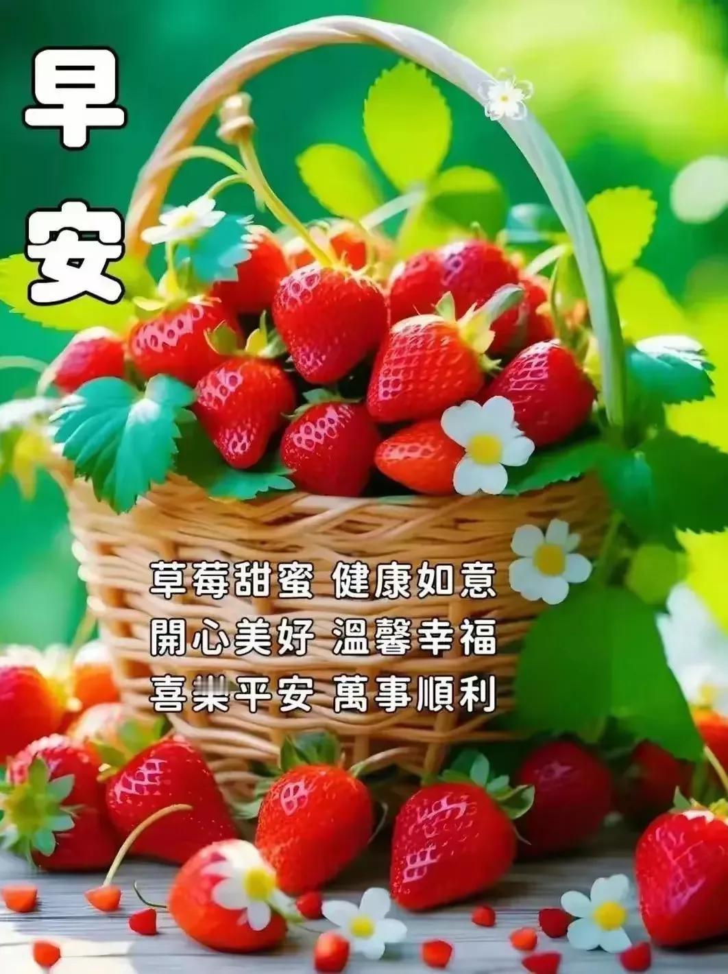 报一句早安，生活如草莓甜蜜，身体健康如意 ，祝您开心美好，阖家温馨幸福，接好喜乐