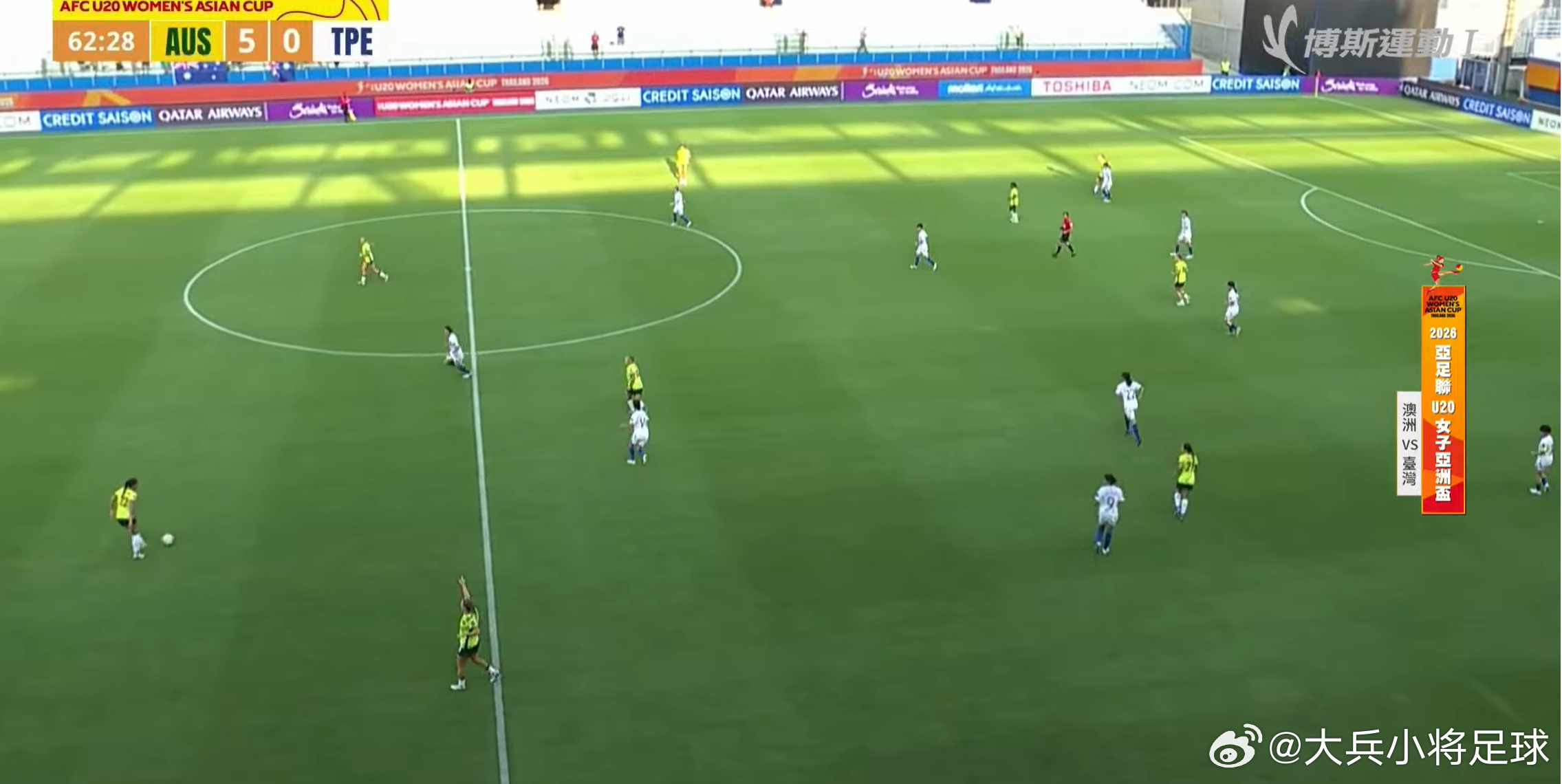 中华台北对澳大利亚，防守坚决采用4-4-2阵型。 