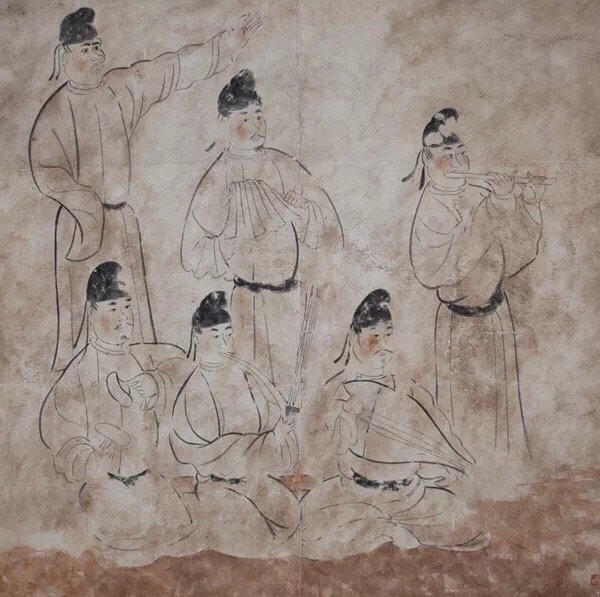 唐墓临摹壁画 | 陕博画家李国选作品 ​​​