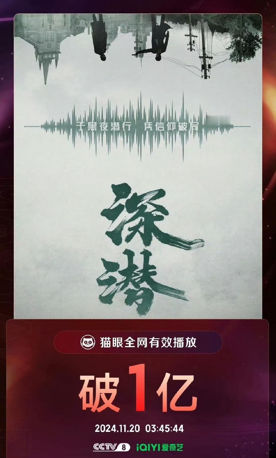成毅主演深潜猫眼全网有效播放量破亿 ，收视率不断再创新高，成毅成亿[good] 