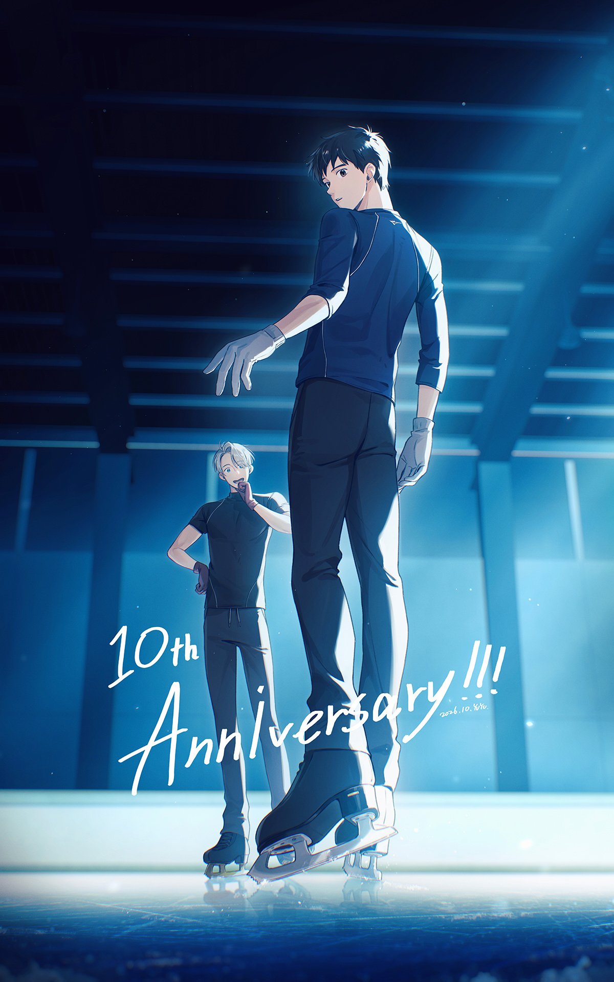 冰上的尤里动漫追番团 维克托和勇利冰尤十周年快乐.[打cal绘：yuyudesu