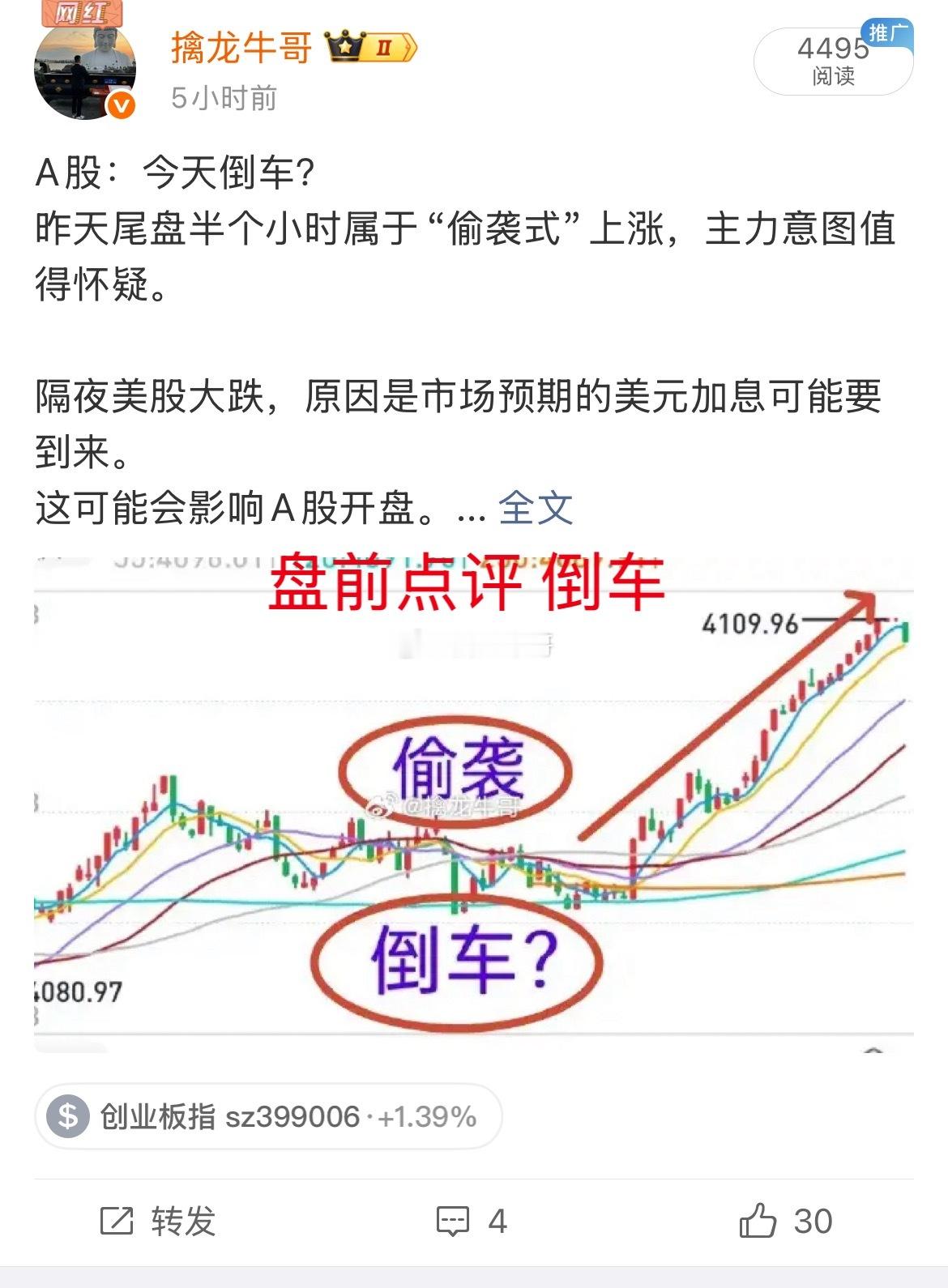 A股：节前最后一个交易日，仓位还是要控制一下，该走的还是要走，能留的就留。科技板