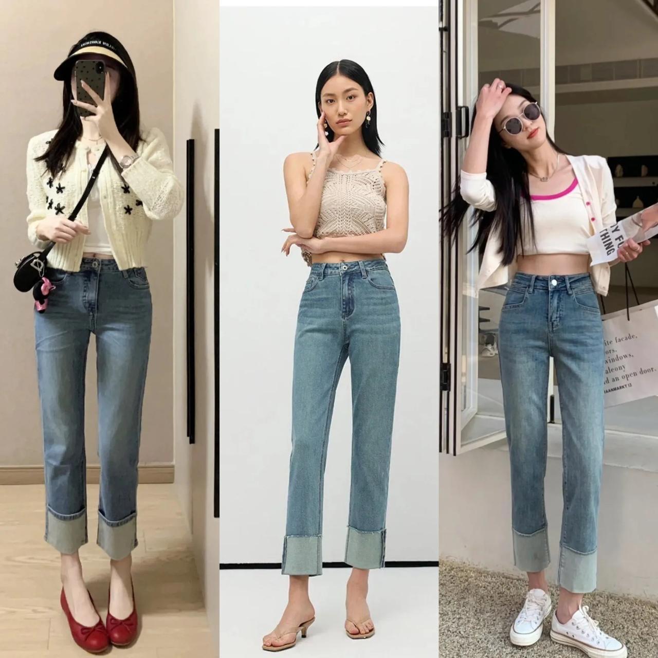 九分牛仔烟管裤真是显瘦显高的天花板，无论梨形身材还是苹果型身材，好版型的牛仔烟管