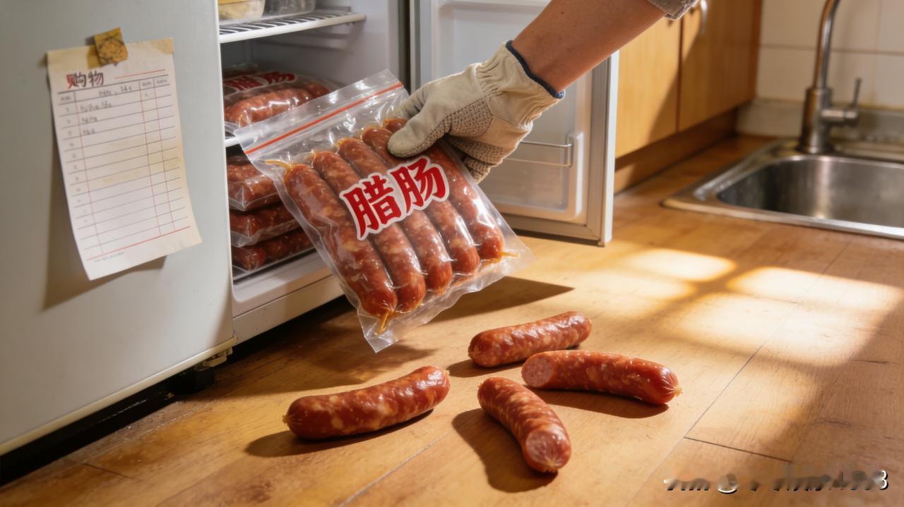 阳台晒了三天的腊肠，我明明数着有二十多根，今早一看只剩零星几根。问婆婆才说全拿给