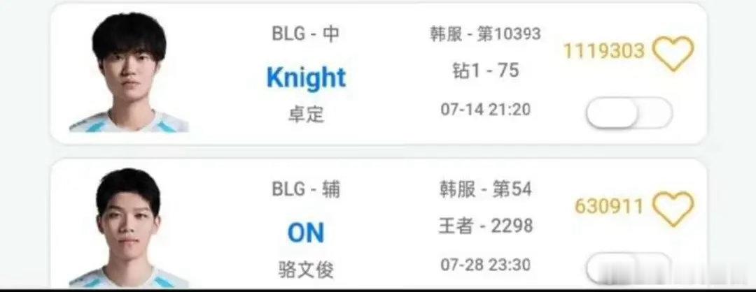 BLG下一个踢谁好一点，上野AD全部都被踢一遍了，应该不可能是左手吧？难道是ON