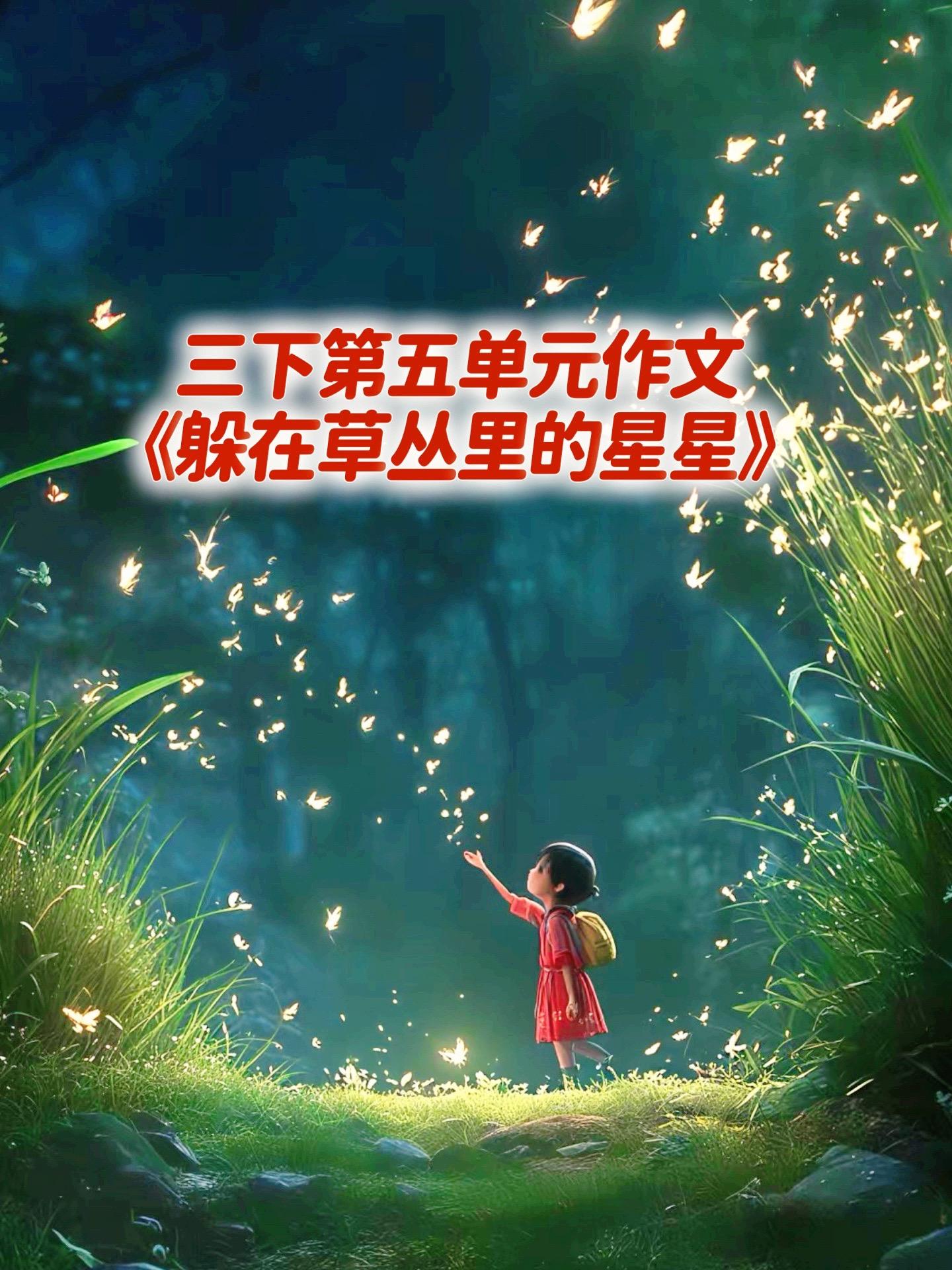 《躲在草丛里的星星》，同步优秀范文来了。家长必读，小学三年级下册第五单...