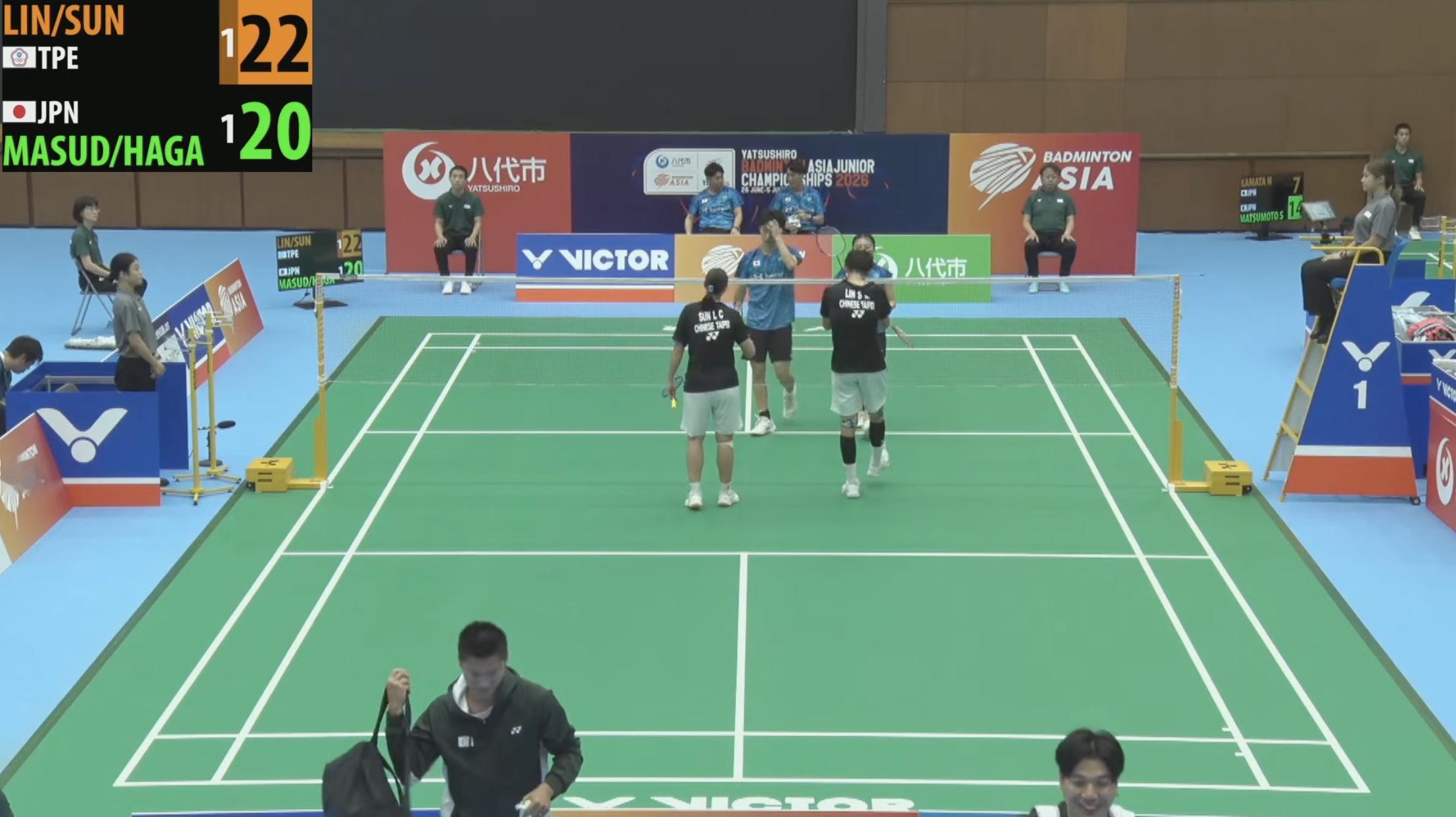 林圣茗/孙亮晴 16-21、21-17、22-20 🇯🇵增田遥/芳贺凛步混双