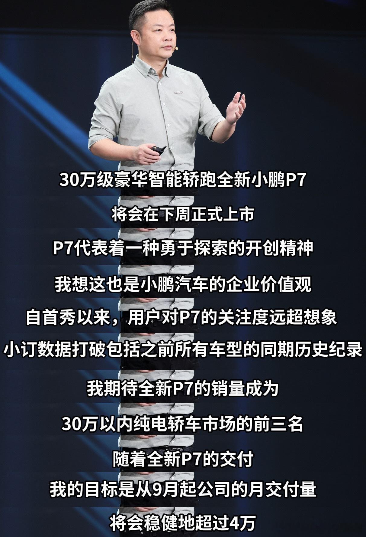 全新小鹏P7 发布定档，下周见！目前预售订单已经创历史车型新高。调研发现75%用