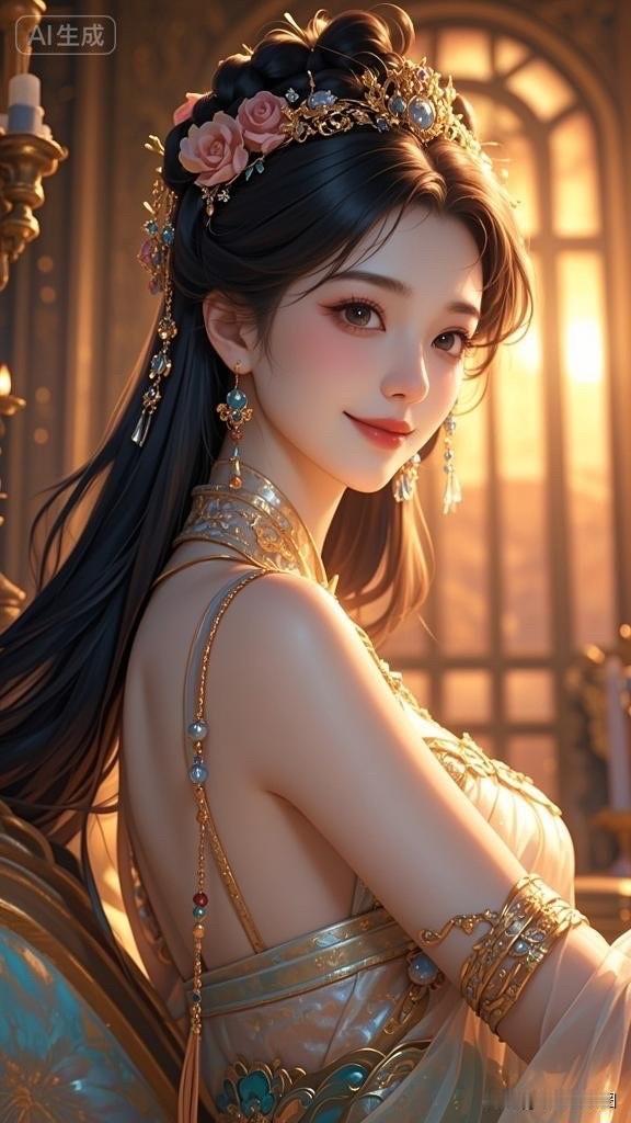 温柔古风美人，花间一瞥惊艳