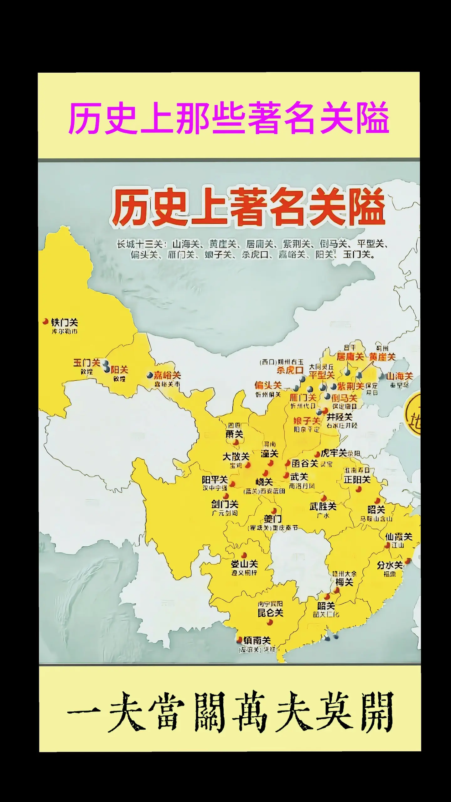历史著名关隘 关隘 关隘要塞 长城十三关 十三关