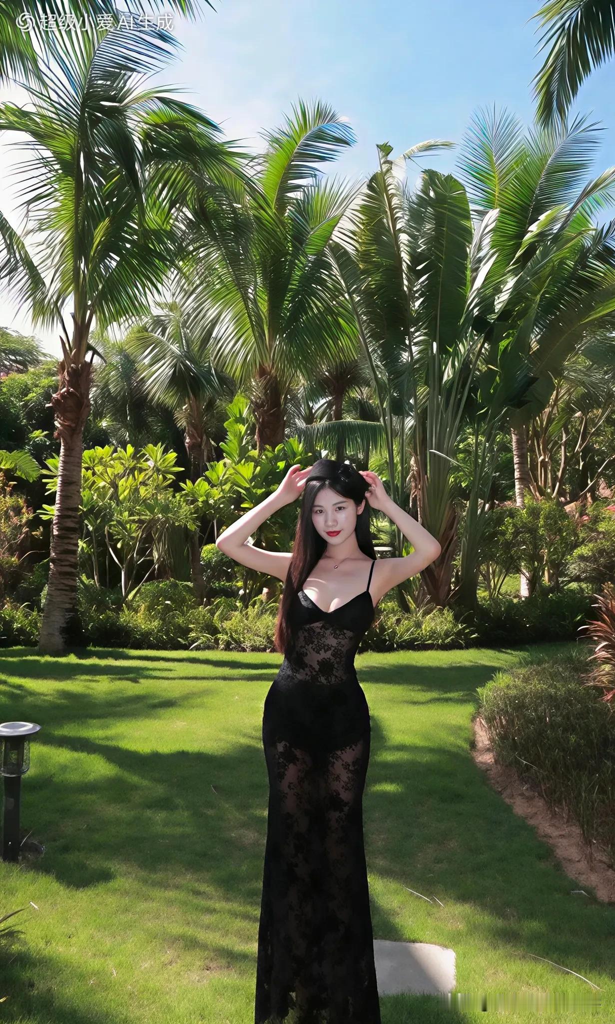 今日份椰林度假存档📸
在满是绿植的庭院里晒太阳，蓝天配着椰风，连风裹着都是热带