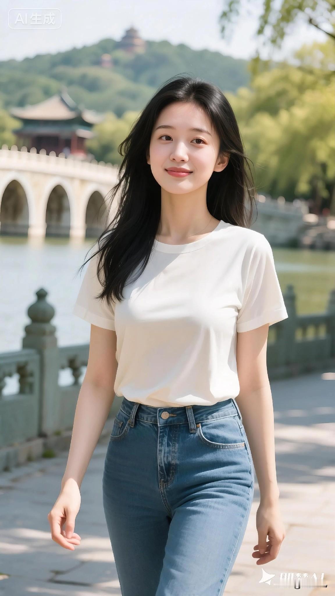 马踏春风，信步山亭。
光影落肩，悠然前行。
愿新岁仿若春日草木，蓬勃向上，所求皆