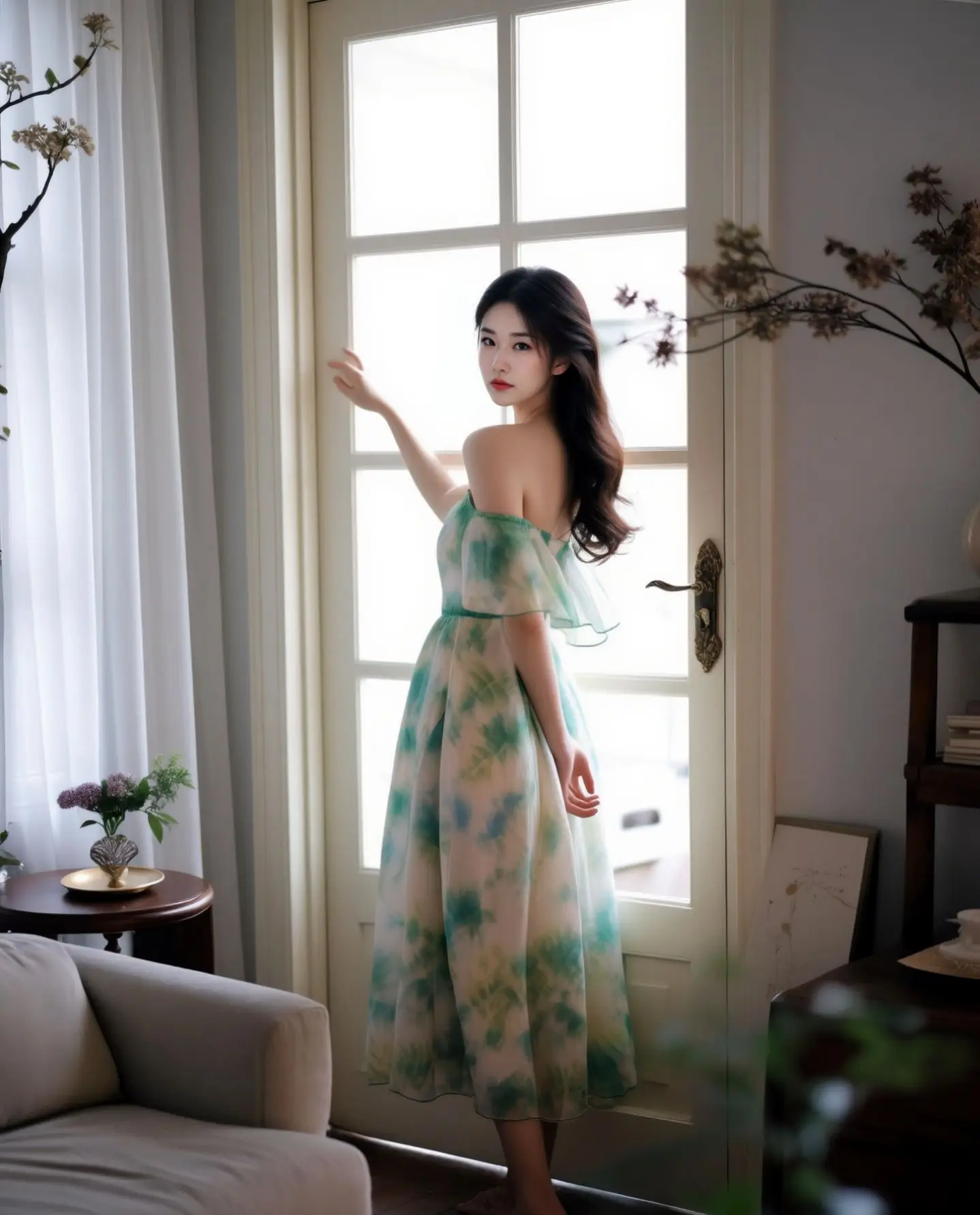 AI轻纱逆光照 ai创作