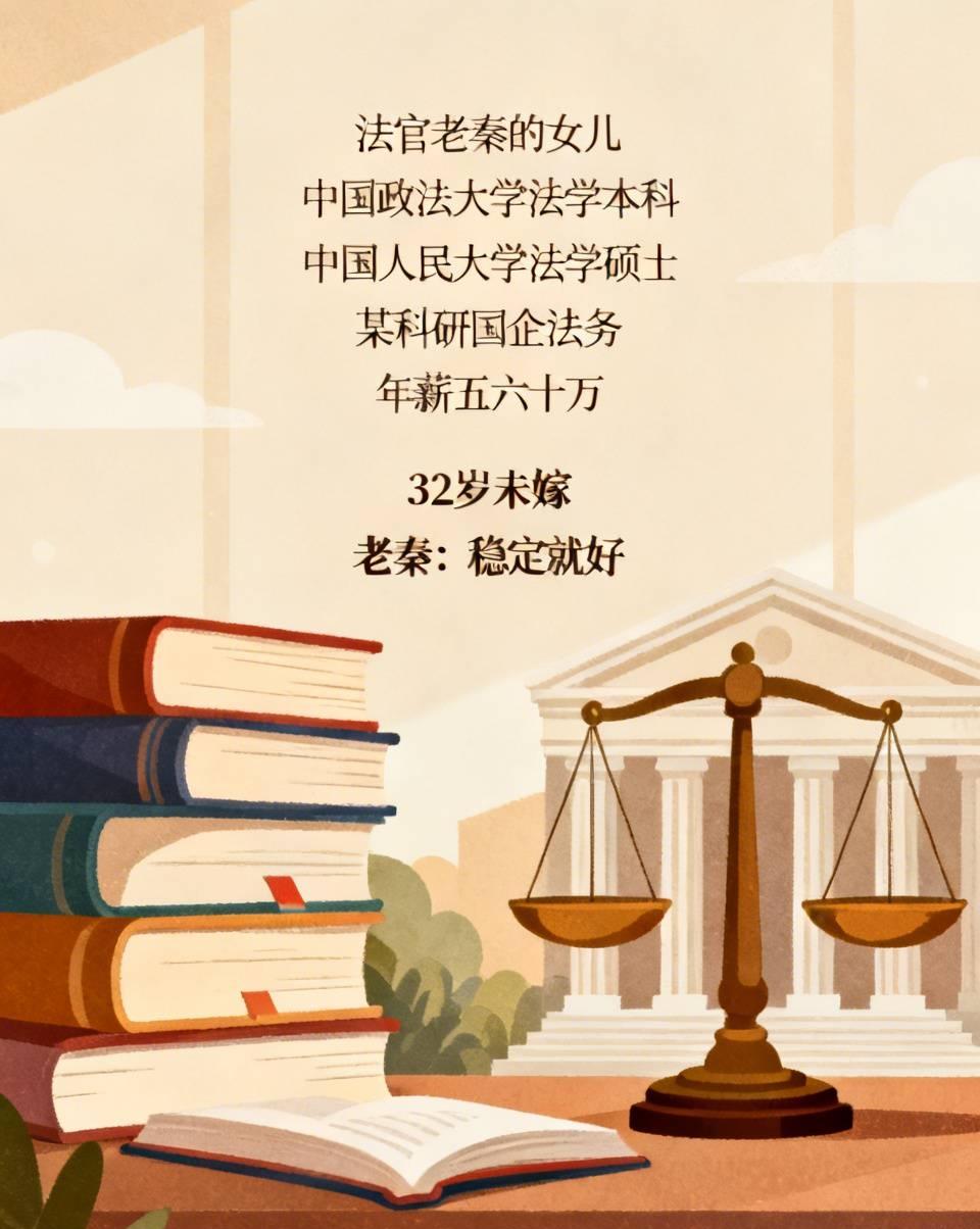 法官老秦的女儿毕业于中国政法大学法学本科，并取得中国人民大学法学硕士学位，毕业后