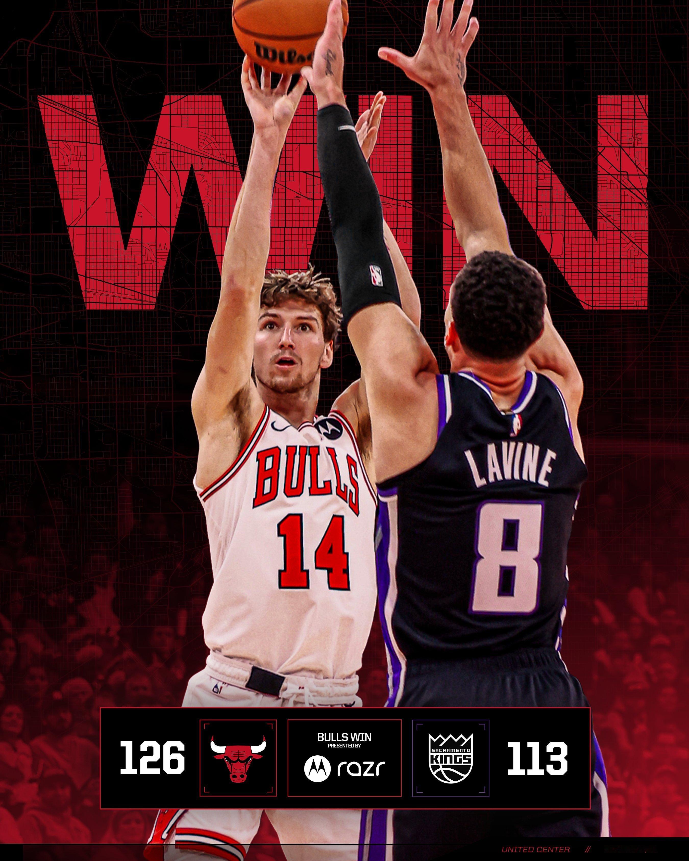 芝加哥公牛战胜萨克拉门托公牛，赛季4-0开局我爱将布泽利斯拿到赛季新高27分nb