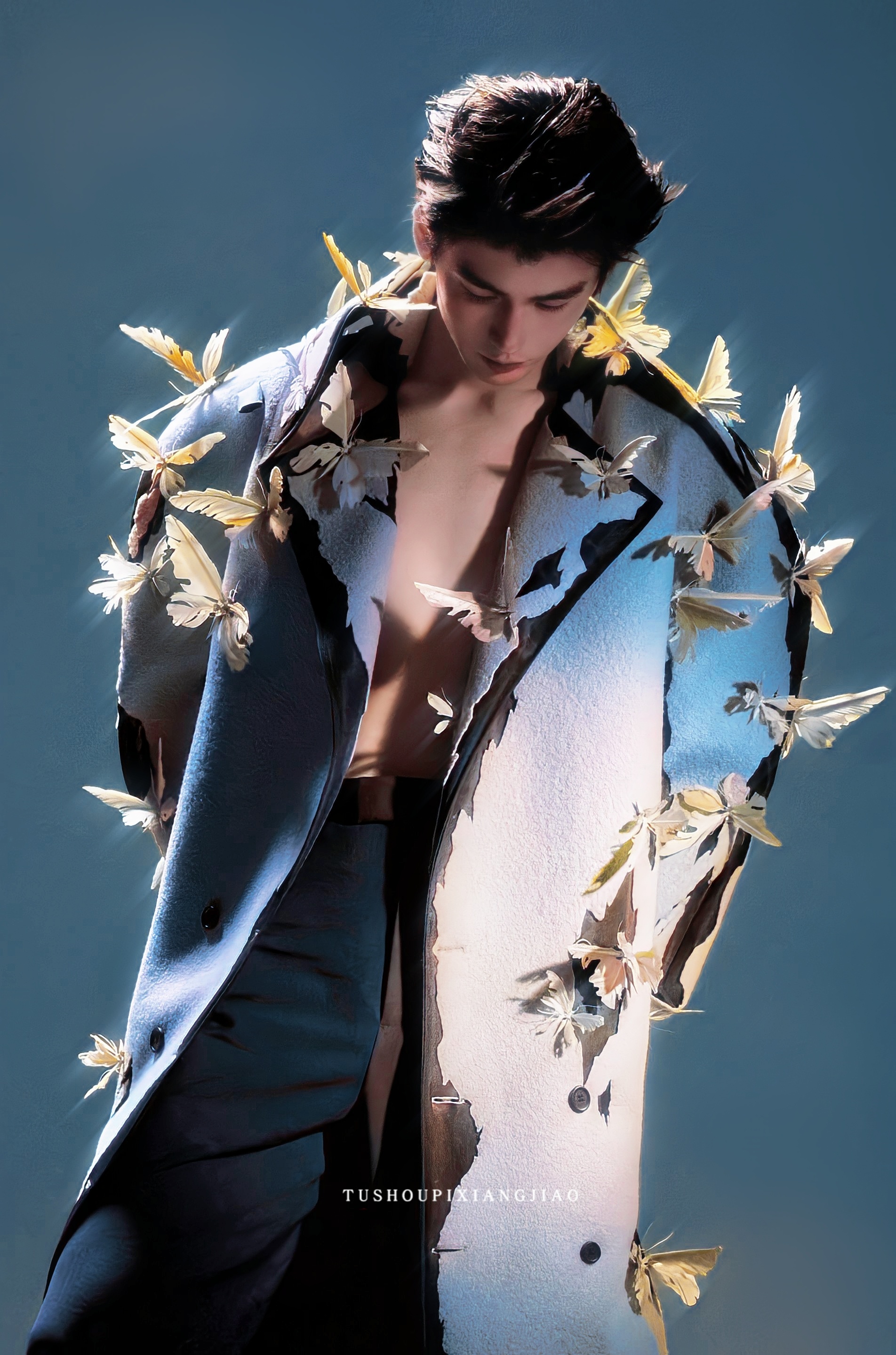 蝴蝶煽动几次翅膀才能与你相逢张凌赫🦋 #VOGUE出发图# ​​​