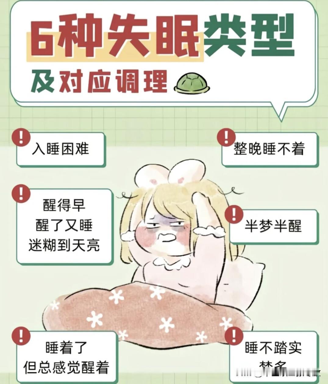 晚上总是睡不好？是身体在“喊话”！
六种失眠原因，让你轻松入眠！

1.入睡困难