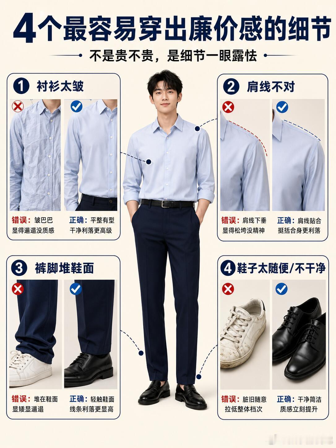 男生穿得廉价，不一定是衣服便宜，有些男生穿得显廉价，不一定是衣服真的便宜。很多时