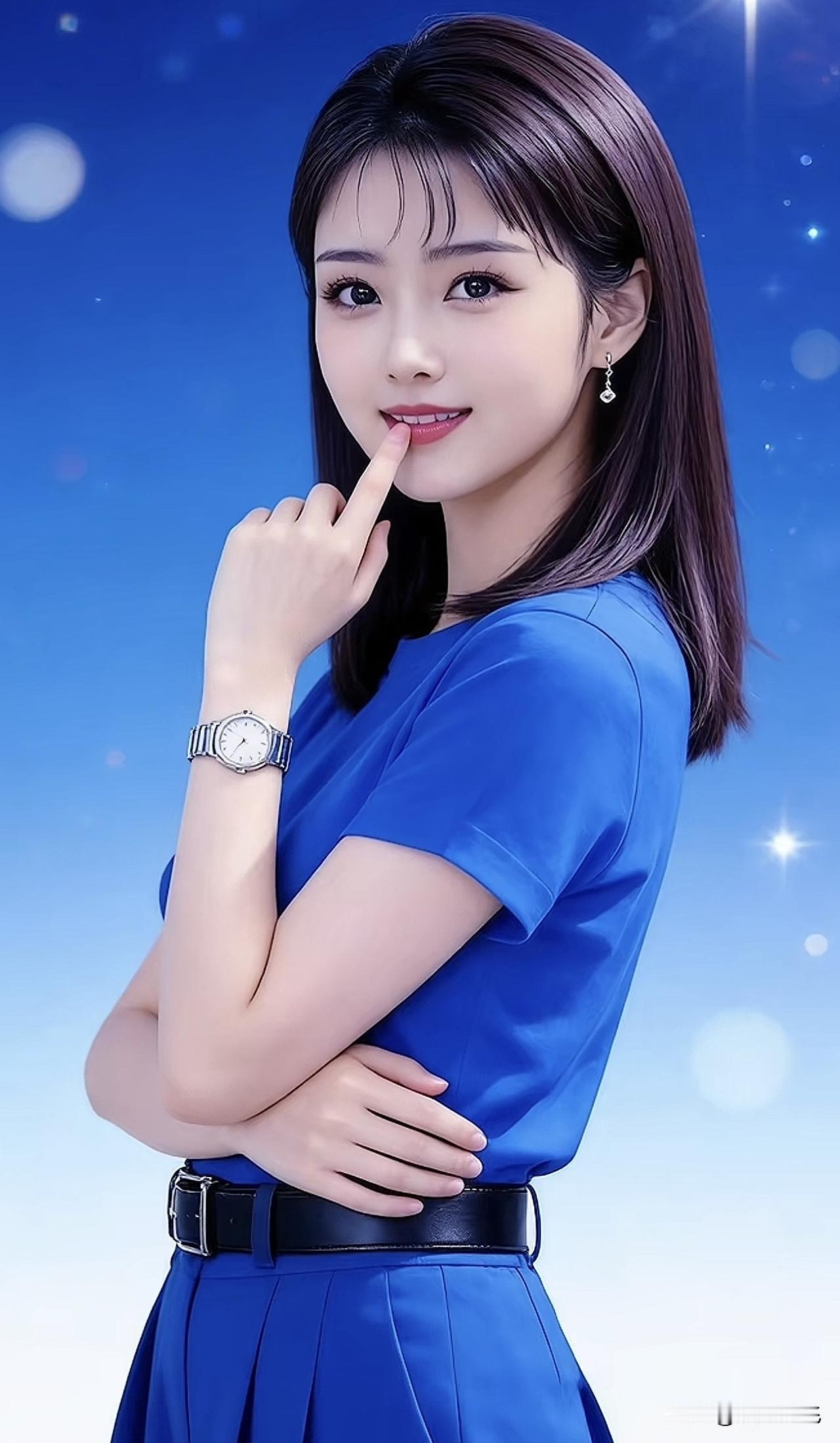 蓝衣美人，笑语盈盈。淡雅蓝裙照 蓝衬衫少女 蓝莲美人韵 蓝衬衫少女 蓝莲美人韵 