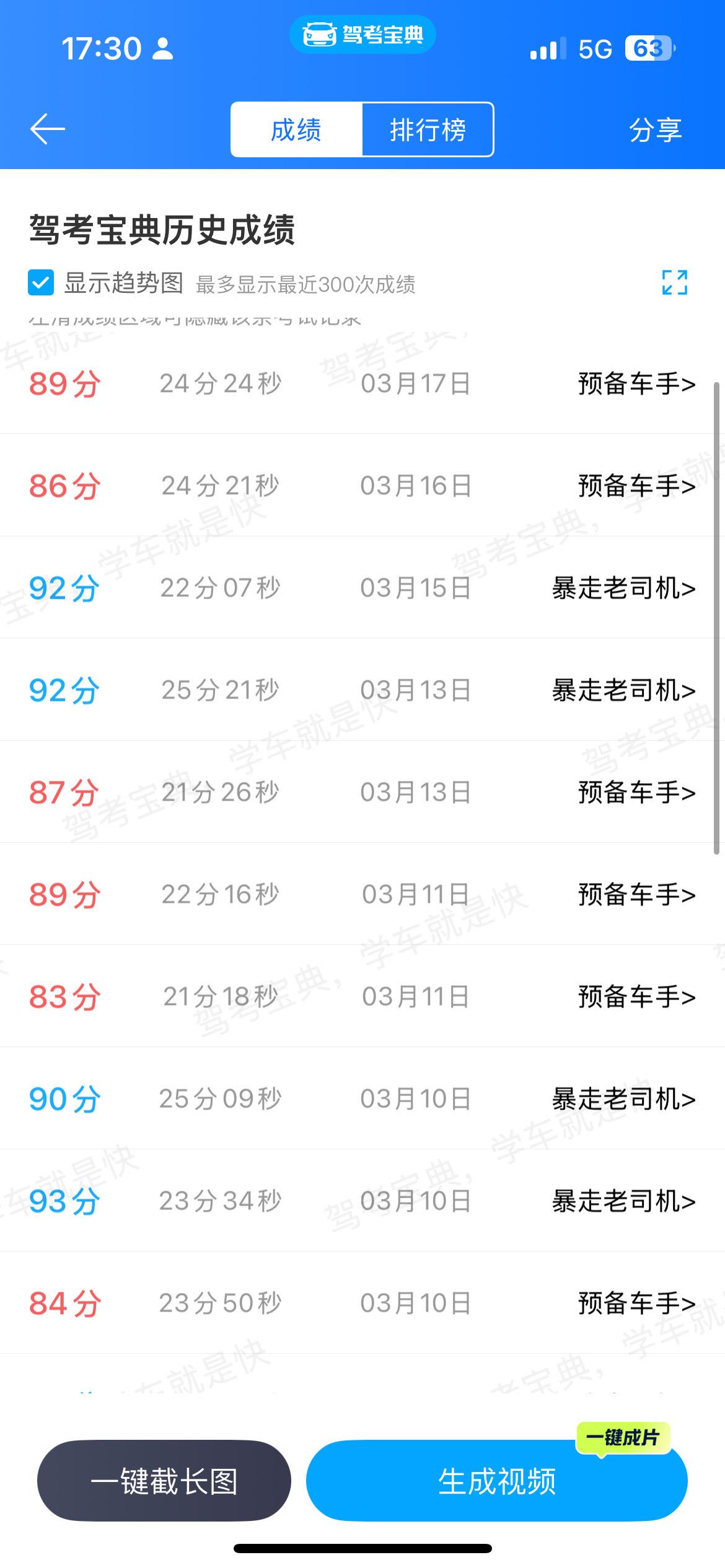 这分数科目一能过吗😭😭😭