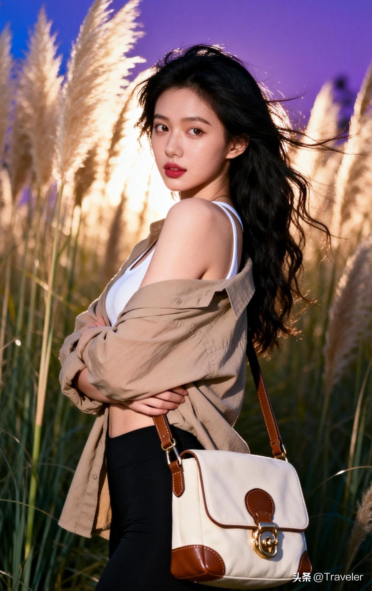 风起云涌间，少女倚芳草。